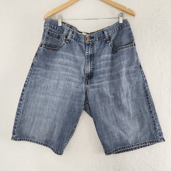 Levi's 569 Mens Denim Blue Jean Shorts Straight Size 38 - Picture 1 of 7